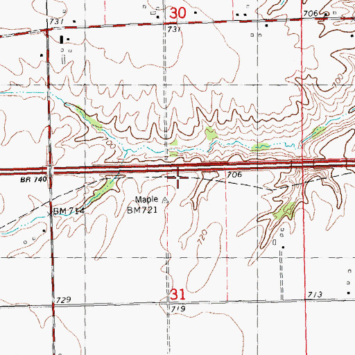 Topographic Map of Maple Grove School (historical), IL