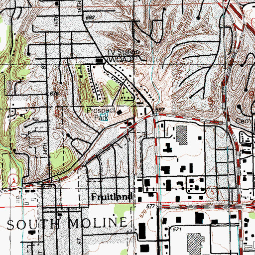Topographic Map of Maple Grove School (historical), IL