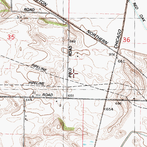 Topographic Map of Maple Grove School (historical), IL