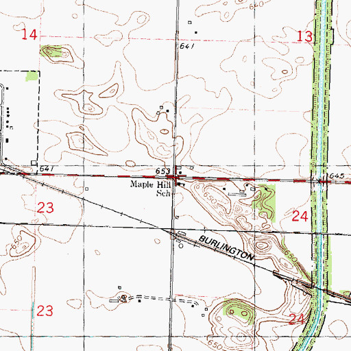 Topographic Map of Maple Hill School (historical), IL