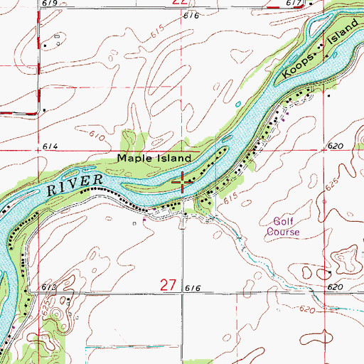 Topographic Map of Maple Island, IL