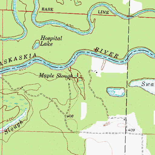 Topographic Map of Maple Slough, IL