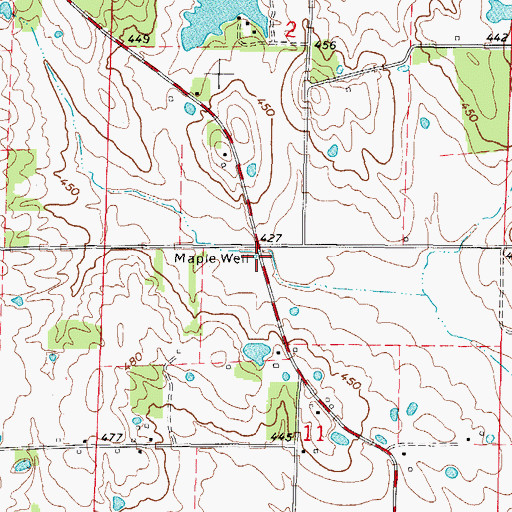 Topographic Map of Maple Well, IL