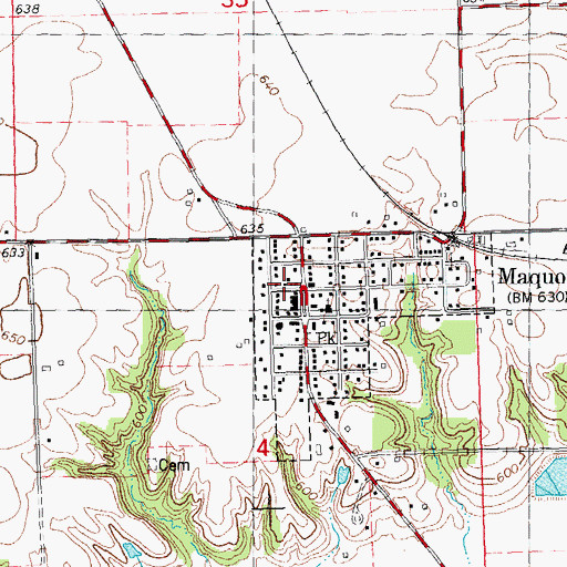 Topographic Map of Maquon, IL
