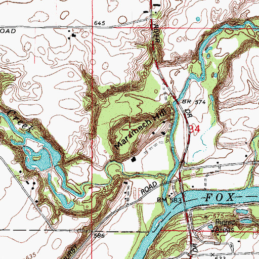Topographic Map of Maramech Hill, IL
