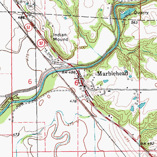 Topographic Map of Marblehead, IL