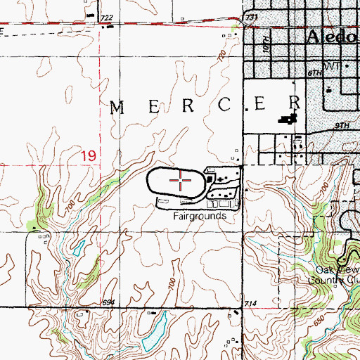 Topographic Map of Mercer County Fair Ground, IL