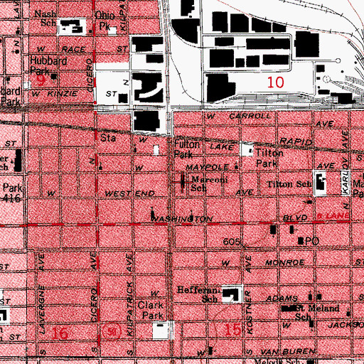 Topographic Map of Marconi Community Academy, IL