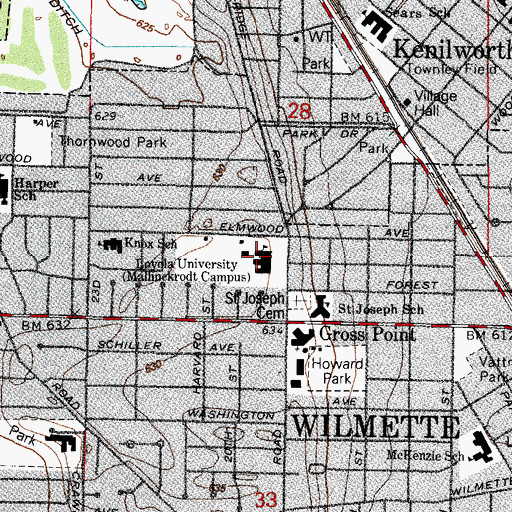 Topographic Map of Maria Immaculata Convent, IL