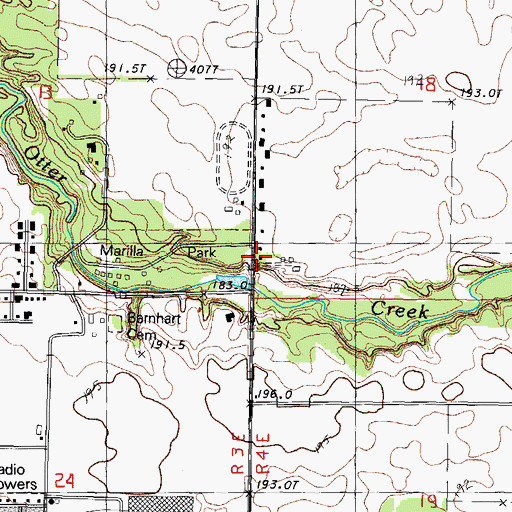 Topographic Map of Marilla Park, IL