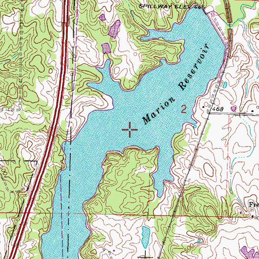Topographic Map of Marion Reservoir, IL