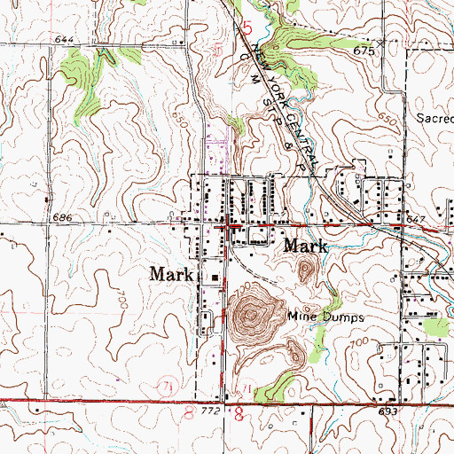 Topographic Map of Mark, IL