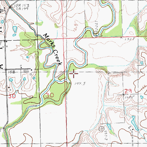 Topographic Map of Marks Creek, IL