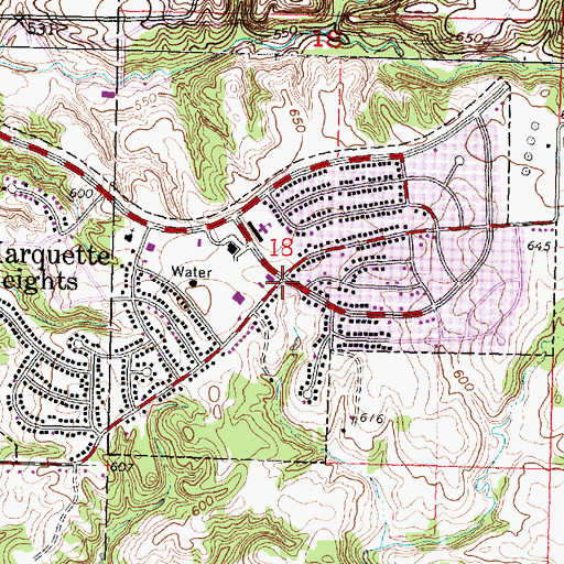 Topographic Map of Marquette Heights, IL