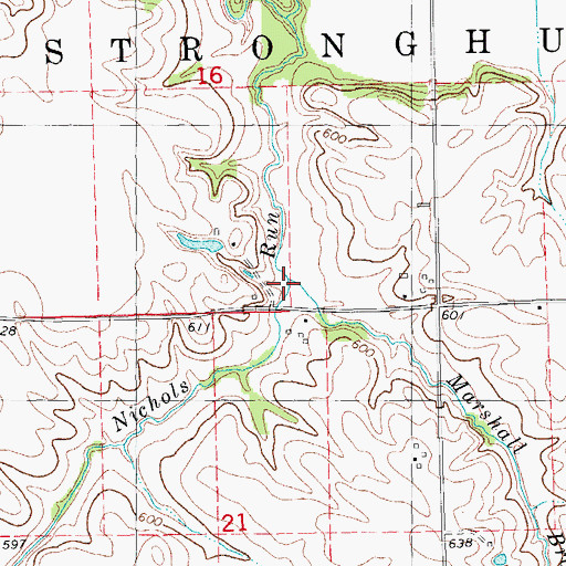 Topographic Map of Marshall Branch, IL