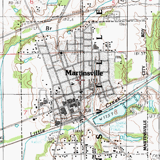 Topographic Map of Martinsville, IL