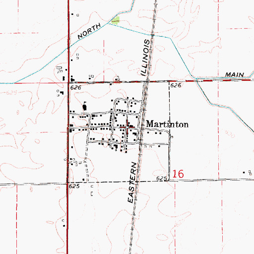 Topographic Map of Martinton, IL