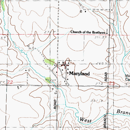 Topographic Map of Maryland, IL
