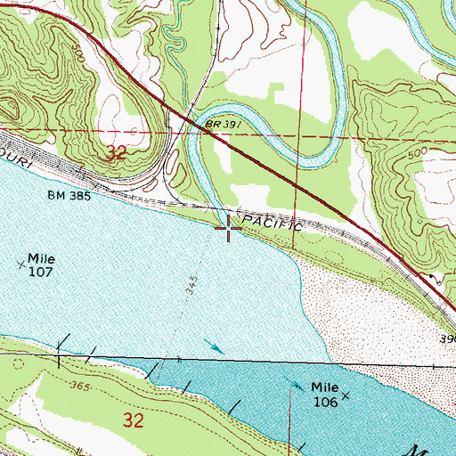 Topographic Map of Marys River, IL