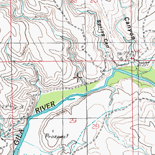 Topographic Map of Dry Canyon, AZ