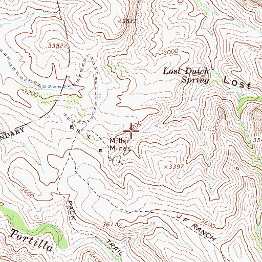 Topographic Map of Miller Tunnel Number One Spring, AZ