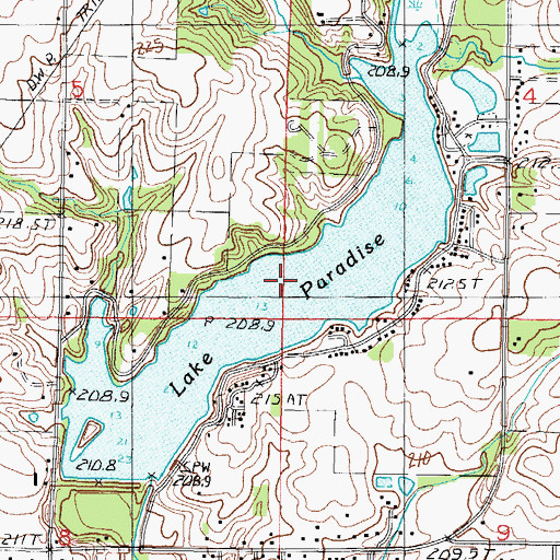 Topographic Map of Lake Paradise, IL