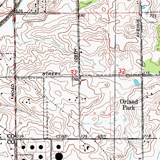 Topographic Map of Maue School (historical), IL