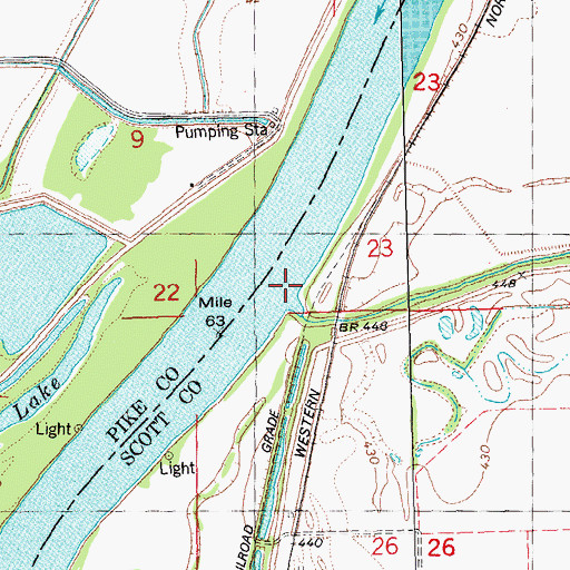 Topographic Map of Mauvaise Terre Creek, IL