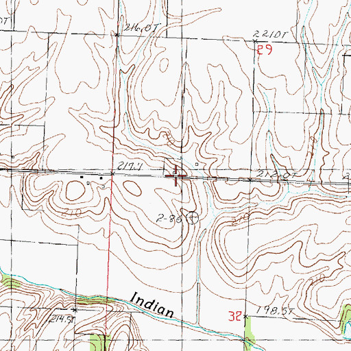 Topographic Map of Maxfield School (historical), IL