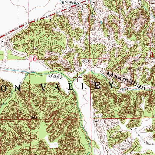 Topographic Map of Maxmillian Hollow, IL