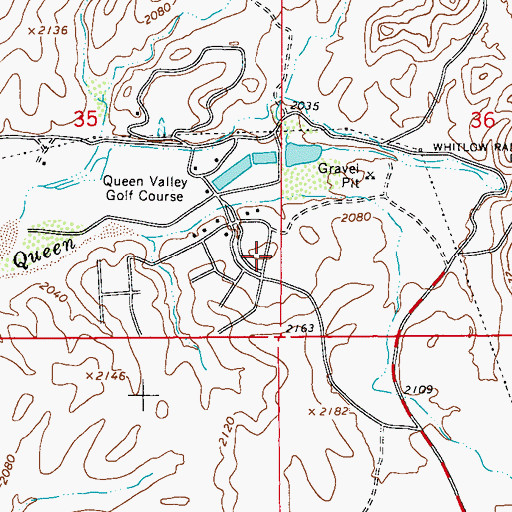 Topographic Map of Queen Valley Estates, AZ