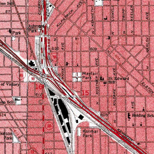 Topographic Map of Mayfair Park, IL