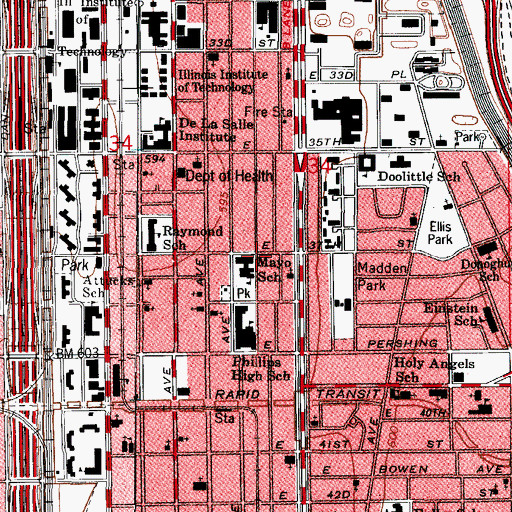 Topographic Map of Mayo Elementary School, IL