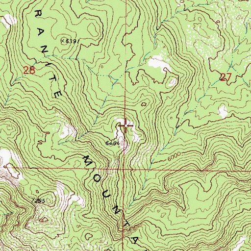 Topographic Map of Granite Mountain Wilderness, AZ