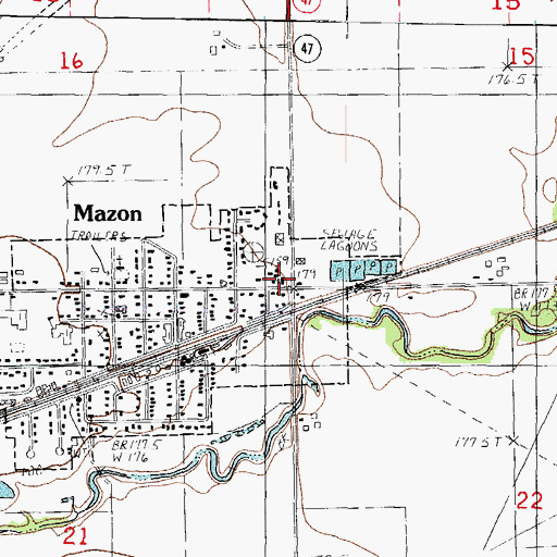 Topographic Map of Mazon, IL