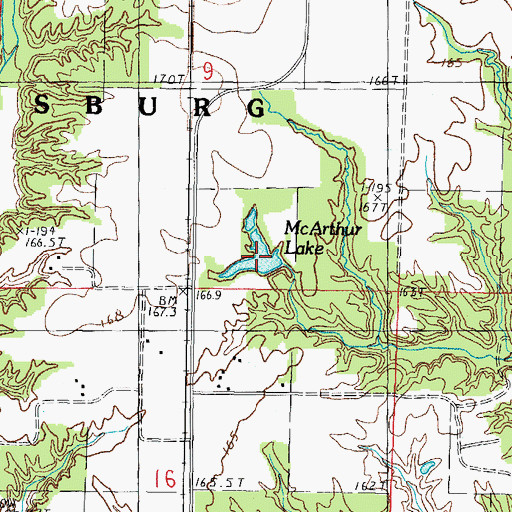 Topographic Map of McArthur Lake, IL
