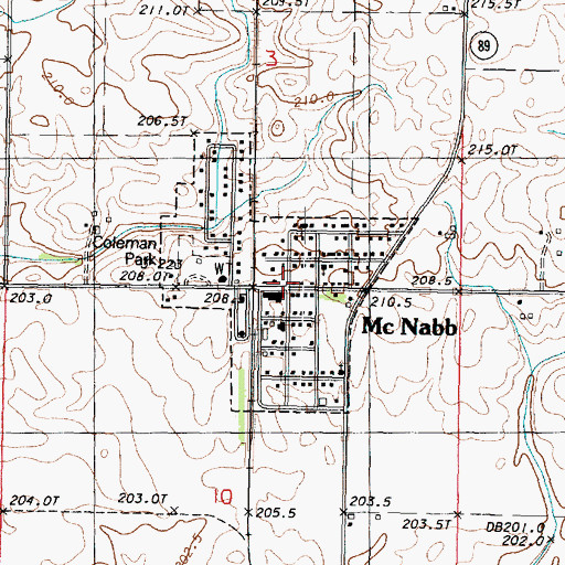 Topographic Map of McNabb, IL