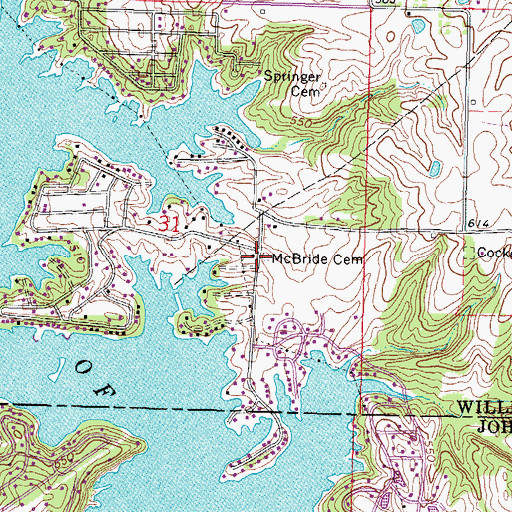 Topographic Map of McBride Cemetery, IL
