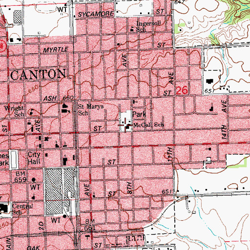 Topographic Map of McCall Developmental School, IL