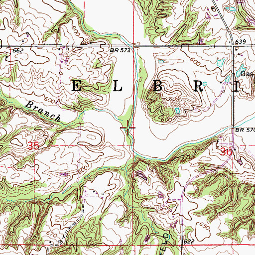 Topographic Map of McCalls Branch, IL