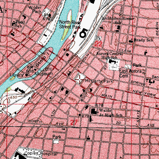 Topographic Map of McCarty Park, IL