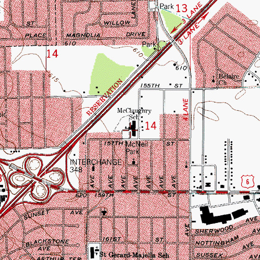 Topographic Map of McClaughry School, IL