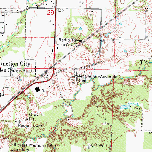 Topographic Map of McClellan-Anderek Cemetery, IL