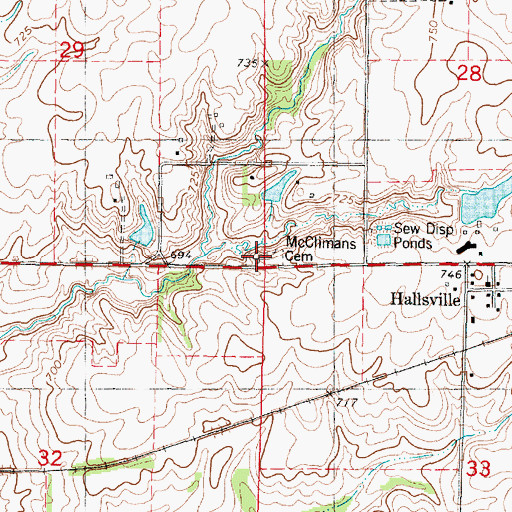 Topographic Map of McClimans Cemetery, IL