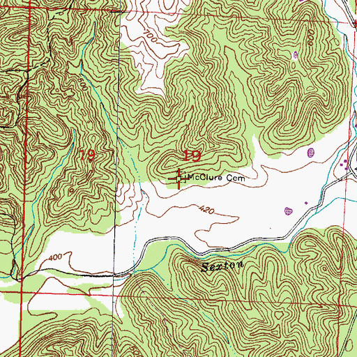 Topographic Map of McClure Cemetery, IL