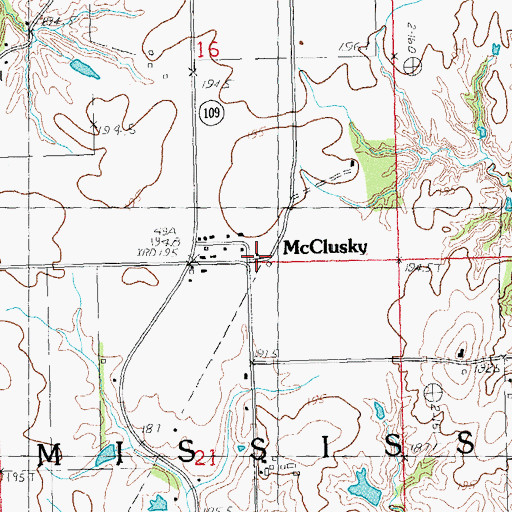 Topographic Map of McClusky, IL