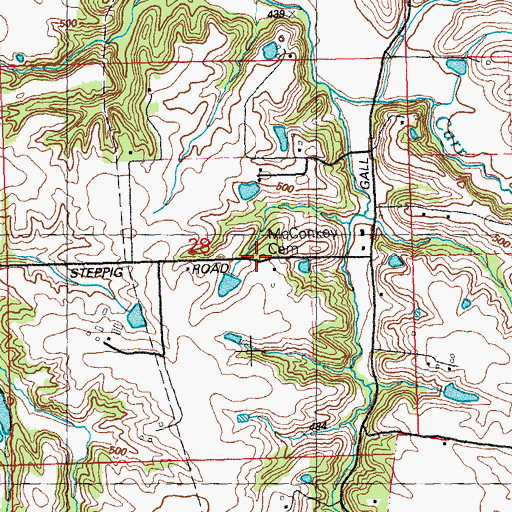 Topographic Map of McConkey Cemetery, IL