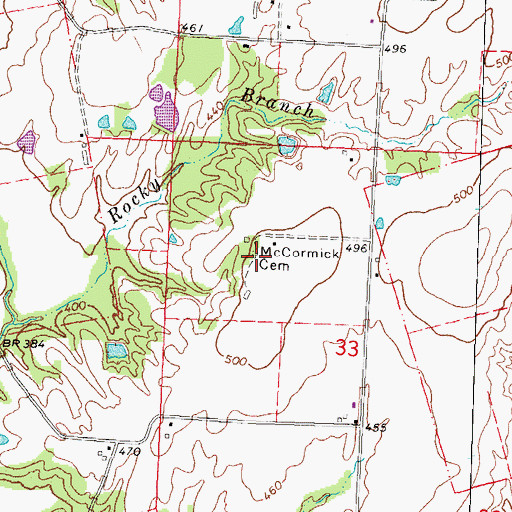 Topographic Map of McCormick Cemetery, IL