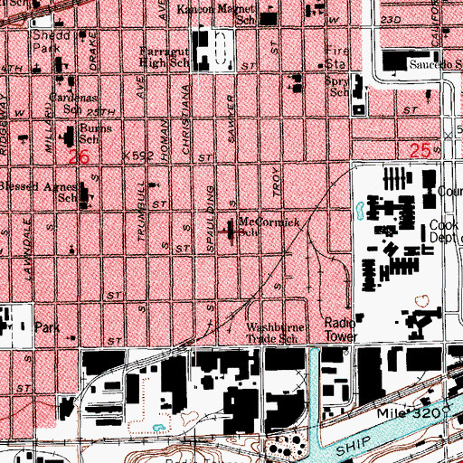 Topographic Map of McCormick Elementary School, IL
