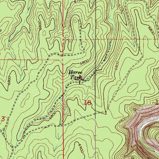 Topographic Map of Horse Tank, AZ